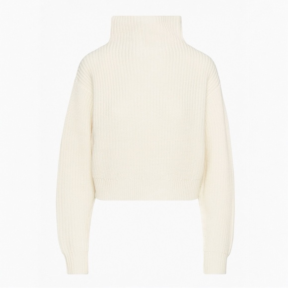 WILFRED • Montpellier Merino Wool Waist Turtleneck in Light Birch - Picture 3 of 14